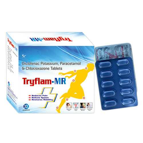 Tryflam-MR Diclofenac Potassium Paracetamol And Chlorzoxazone Tablets