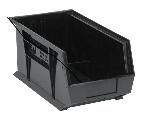 Esd Bin Sb-1 - Conductive Polypropylene, 125mm X 100mm X 60mm, Black | Reinforced Base, Identification Cardholder Slot, Safety Stop Feature