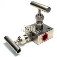 Two Way Manifold Valve - Stainless Steel, Standard Size, Silver | Efficient Flow Control With Two Ports For Industrial Applications