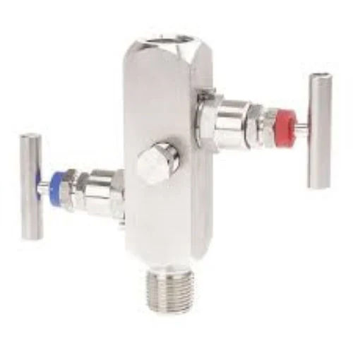 2 Way Bleeder Valve With Drain - Stainless Steel, Standard Size, Silver Color | Efficient Fluid Control, Precise Pressure Regulation, Quick Drain Function