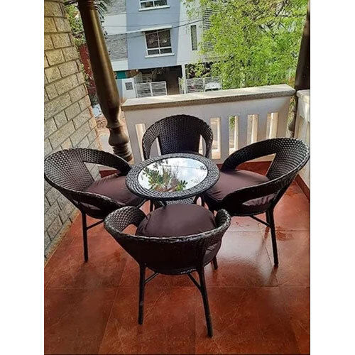 4 Seater Wicker Table Chair