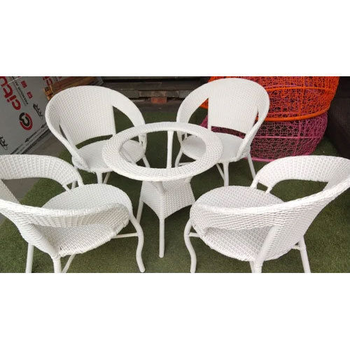 4 Seater Wicker Table Chair Dining Set