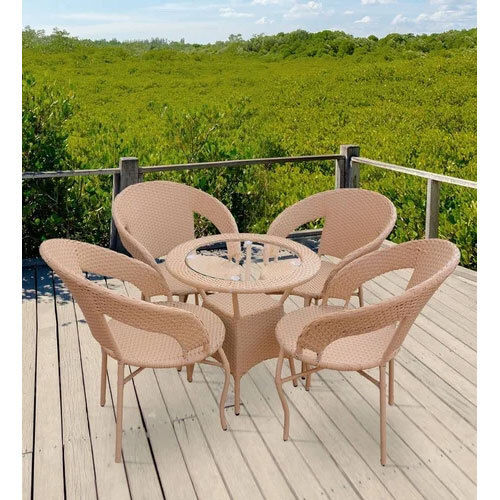 Floor Decor D-12 Outdoor Furniture Garden Patio Seating (4Chairs, 1Table Set) Balcony Furniture Set