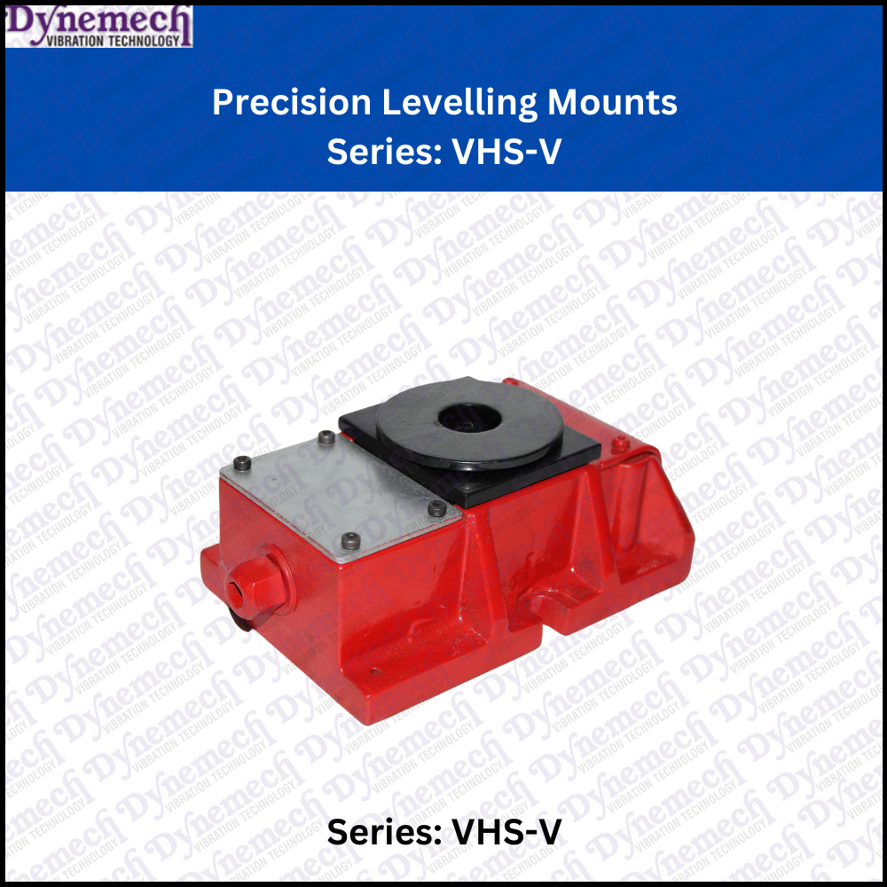 Dynemech Precision Levelling Mounts - Cast Iron & Sheet Metal, 350x230x138mm, Red/dark Grey | Vibration Reduction, Maximum Load Capacity 12000 Kg, Ideal For Heavy Machinery Alignment