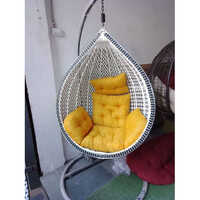 Hanging Swing Chair - Eco-friendly Indian Style Wooden Design, Modern Garden Aesthetic With Rope Support