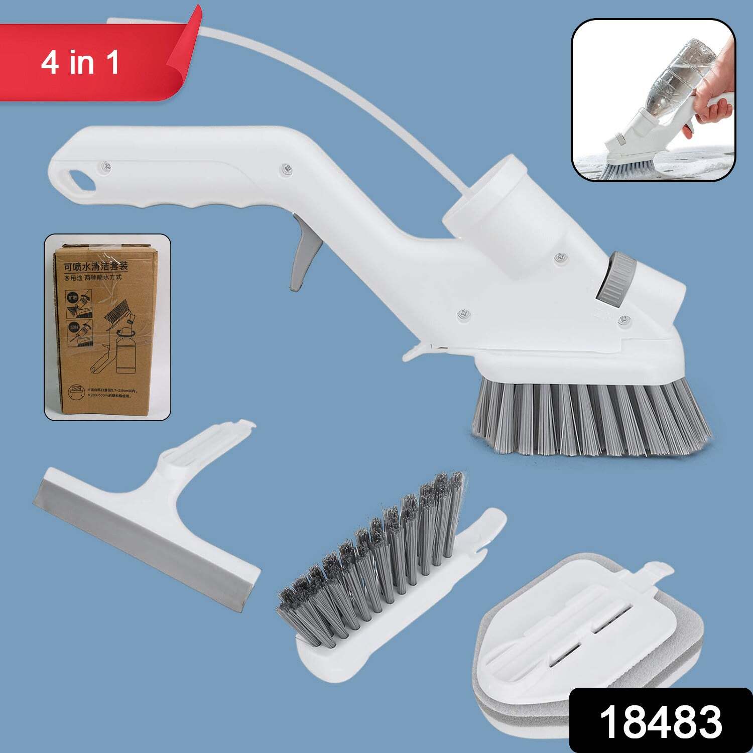 4 In 1 Scrub Brushes For Cleaning 4 Types Of Brush Head Replacementss