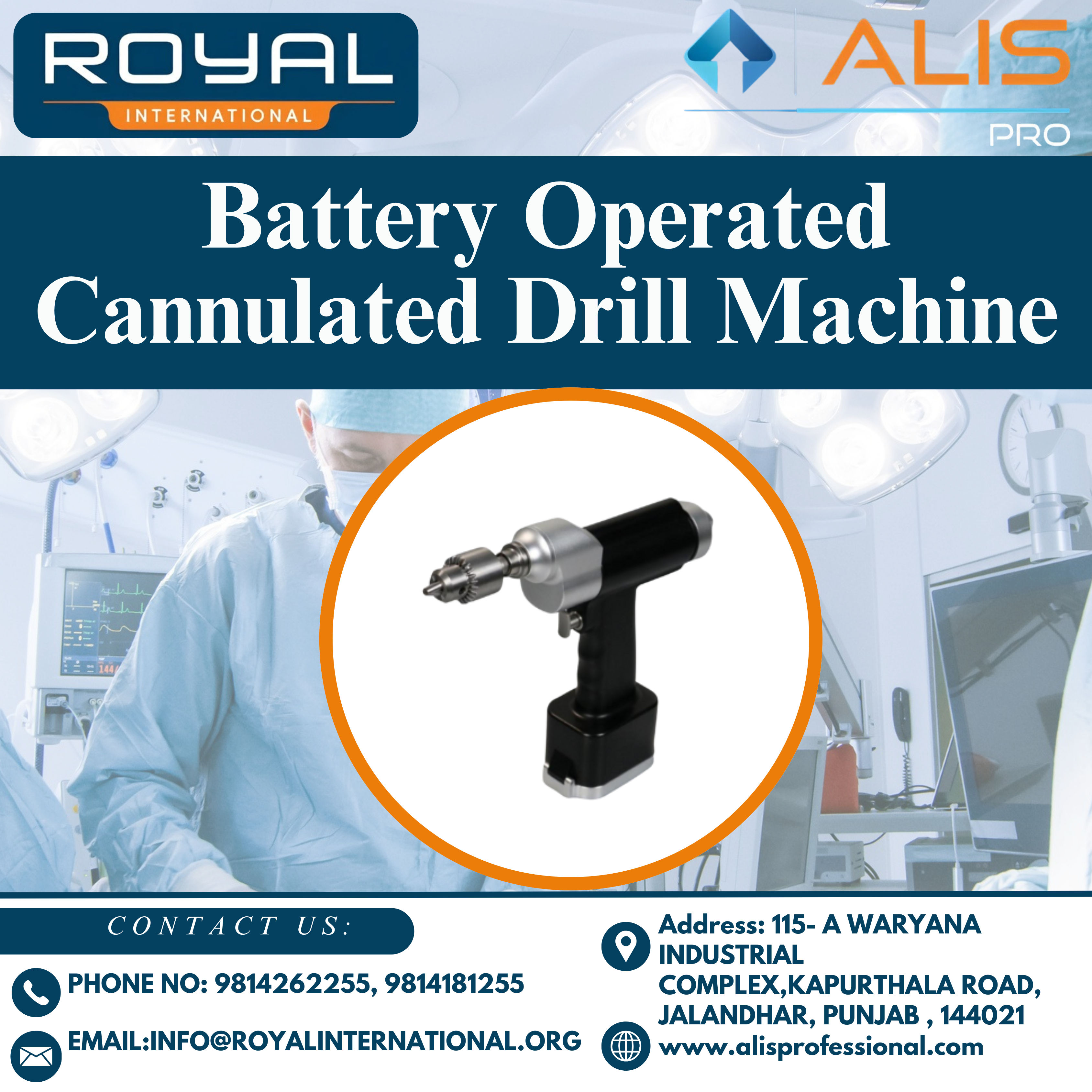 Battery Operated Cannulated Drill Machine