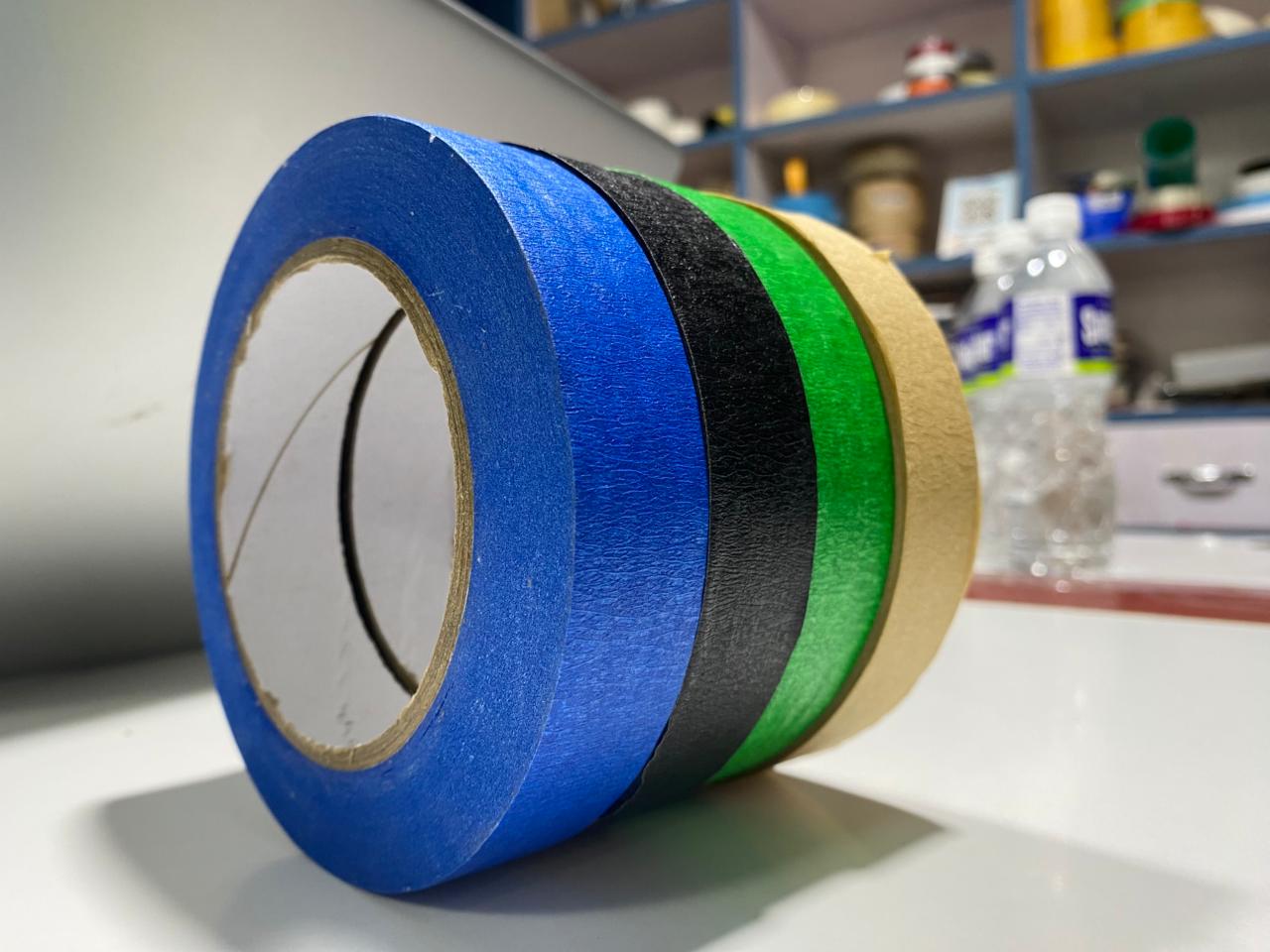 Coloured Masking Tape - Color: Black/Red/Blue/Green/Yellow.