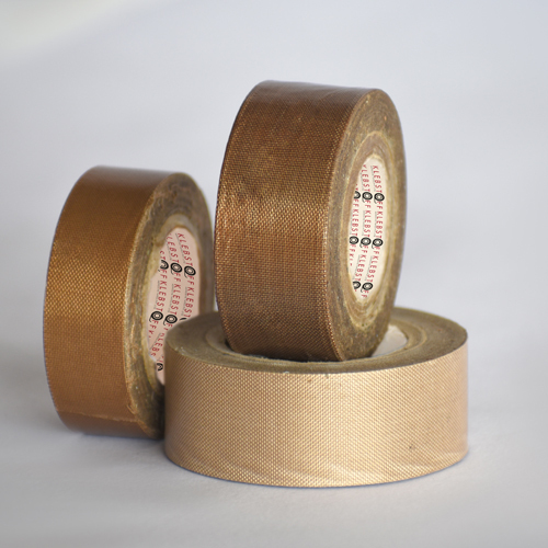 PTFE Glass Fabric Tape - 10m Length, 10mm Width, Light & Dark Brown | Single-Sided Adhesive, High Temperature Resistance, Abrasion-Resistant