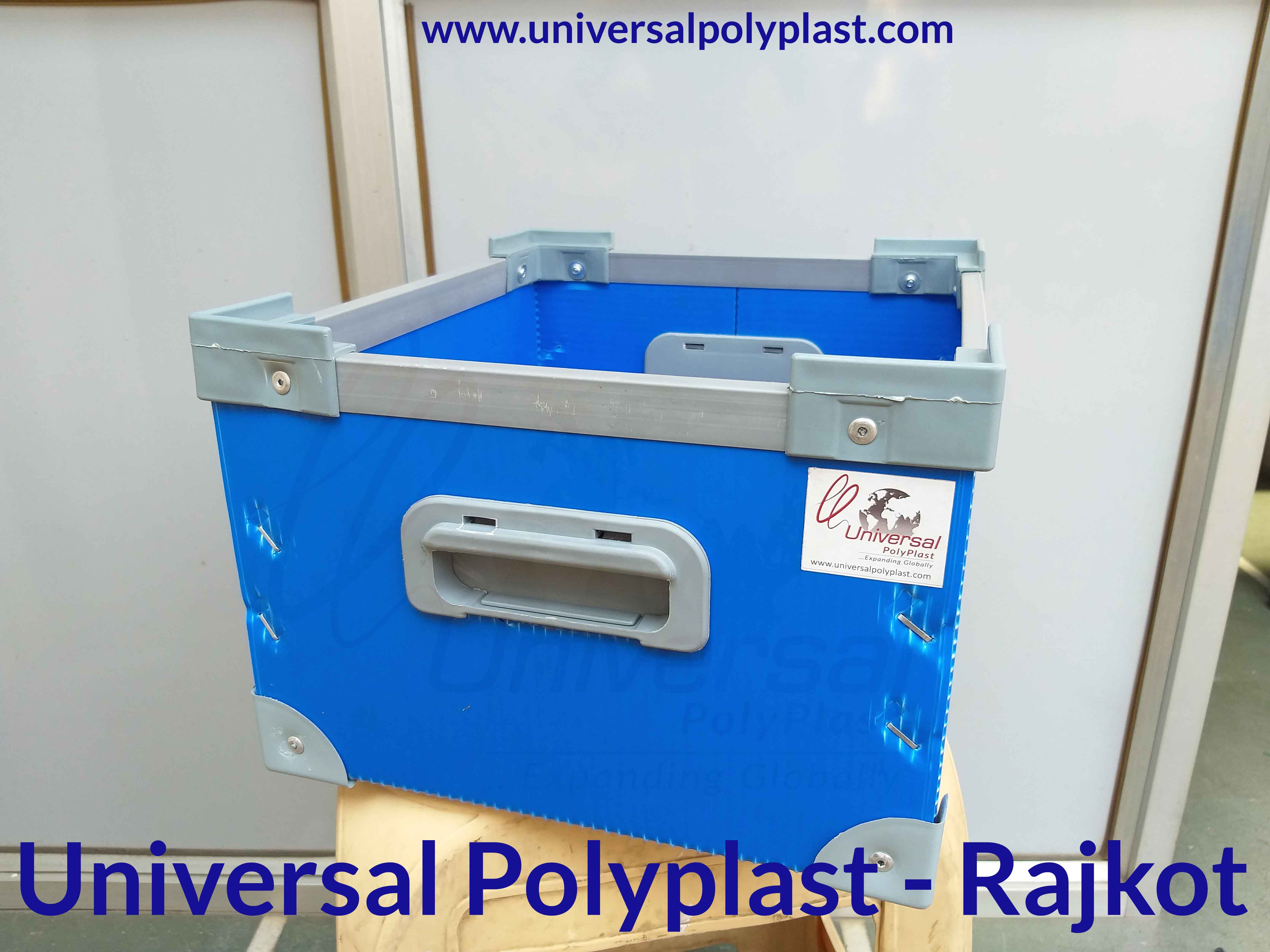 Pp Corrugated Container Box With Pvc Profile - Pp Material, 10 Mm Thickness, Blue Color | Versatile For Shipping, Moisture Resistant, Durable Design