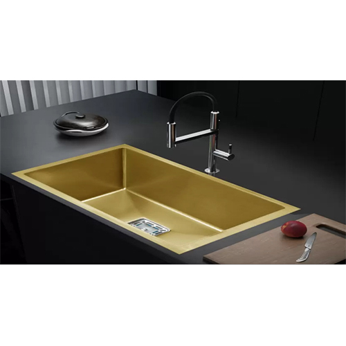 24X18Inch Nano Gold Hand Made Kitchen Sink - Length: 24 Inch (In)