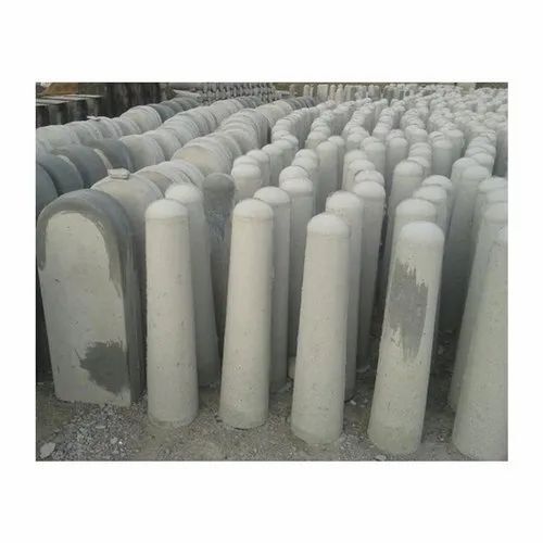 RCC Guard Post - Reinforced Concrete, 1000-1200 mm Height, 200-300 mm Diameter, Grey Color, Rough Surface Finish | Traffic Control, Perimeter Security, Property Protection