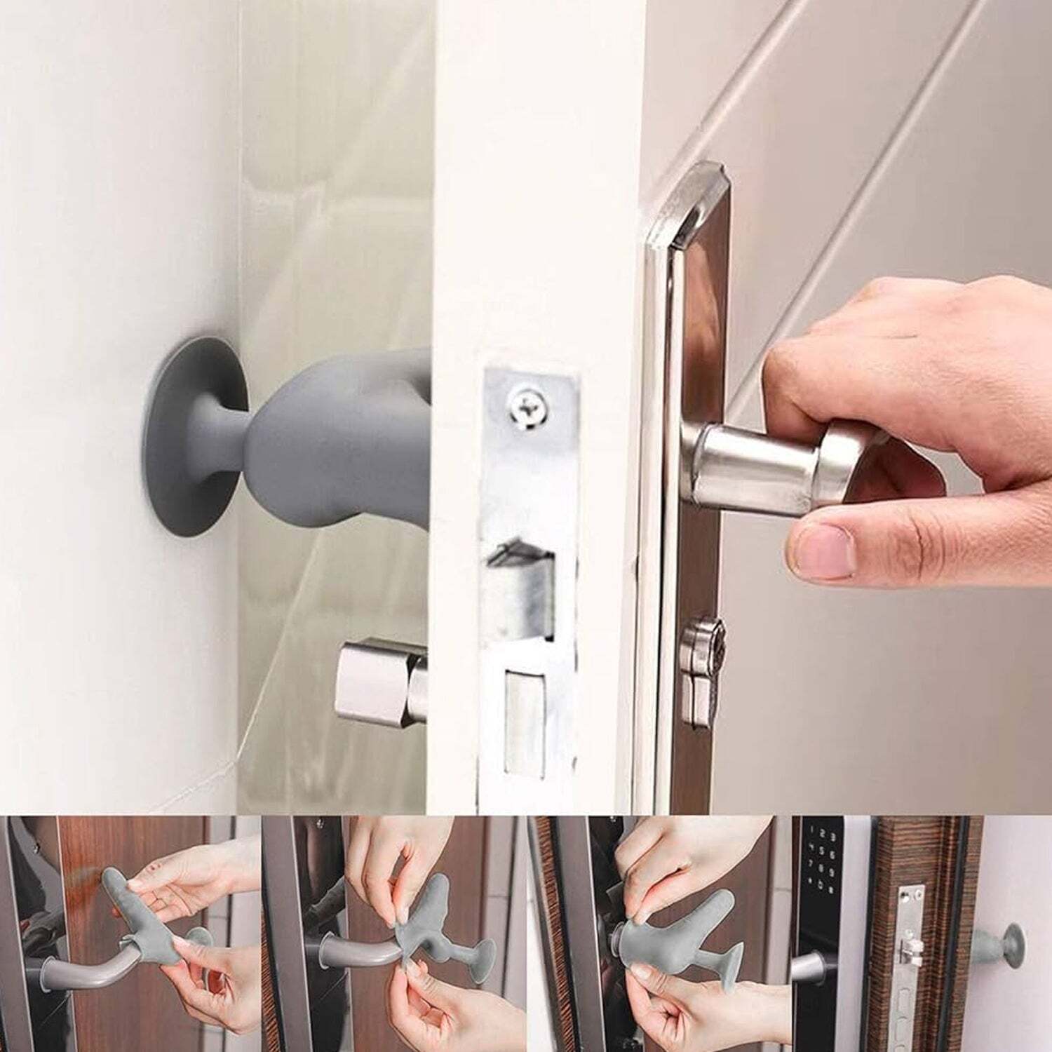 Silicone Door Handle Cover With Suction Cups