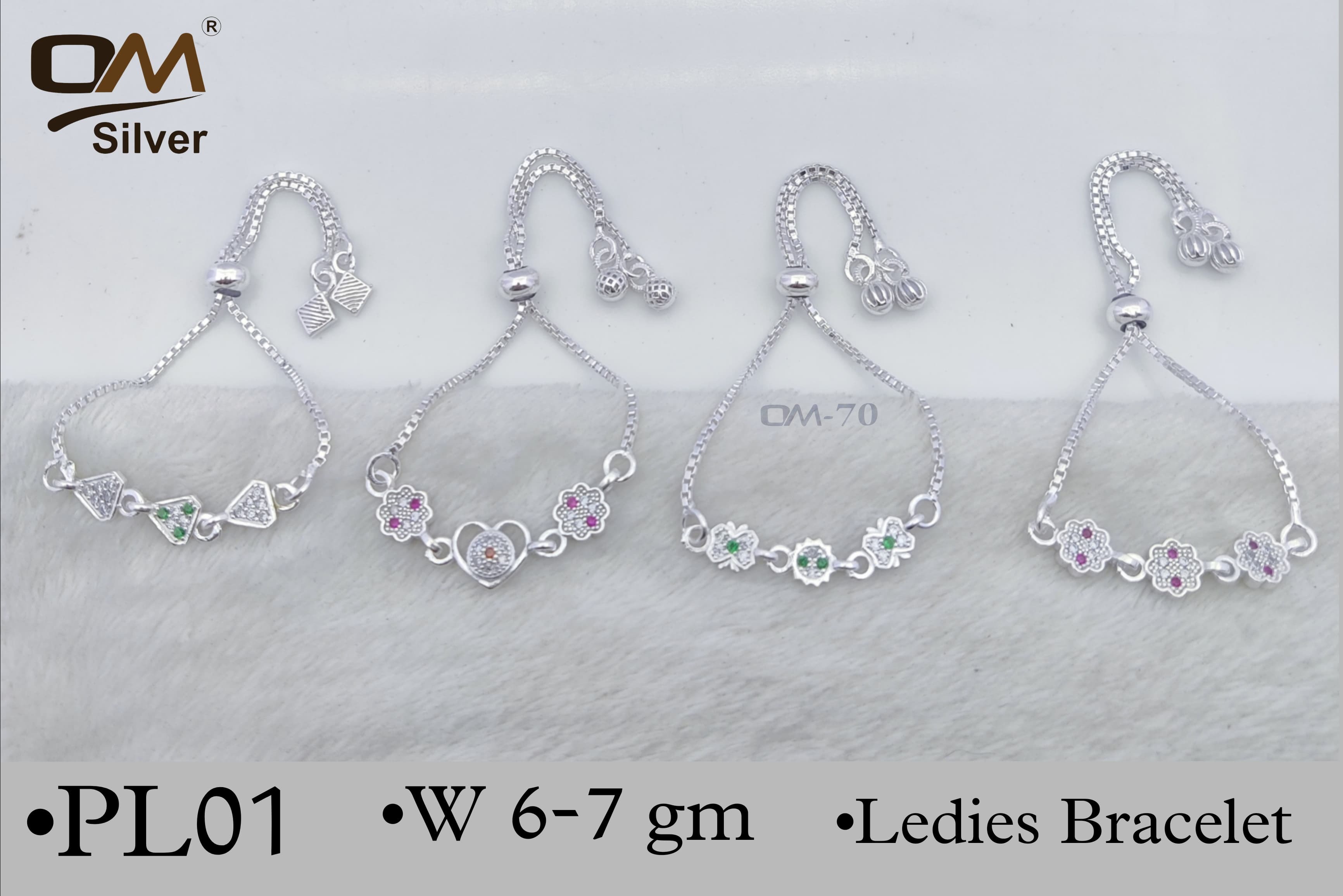 Silver Adjustable casting Bracelet