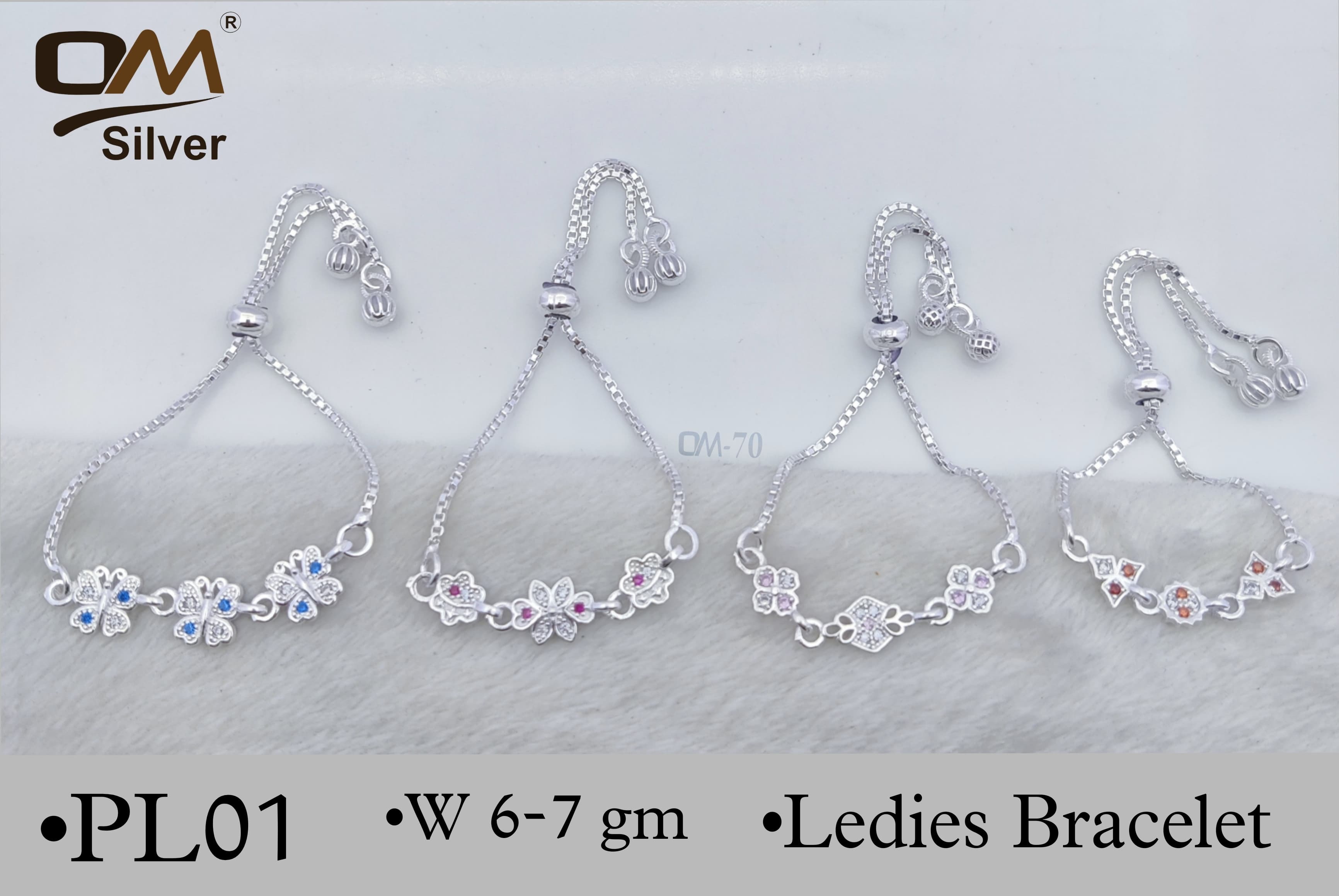 Silver Adjustable casting Bracelet