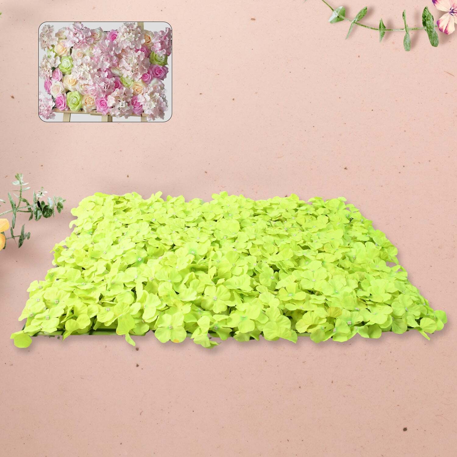 Plastic Wall Artificial Flowers Plant Bases