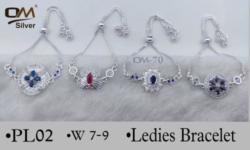 Silver  Adjustable Cocktail Bracelet