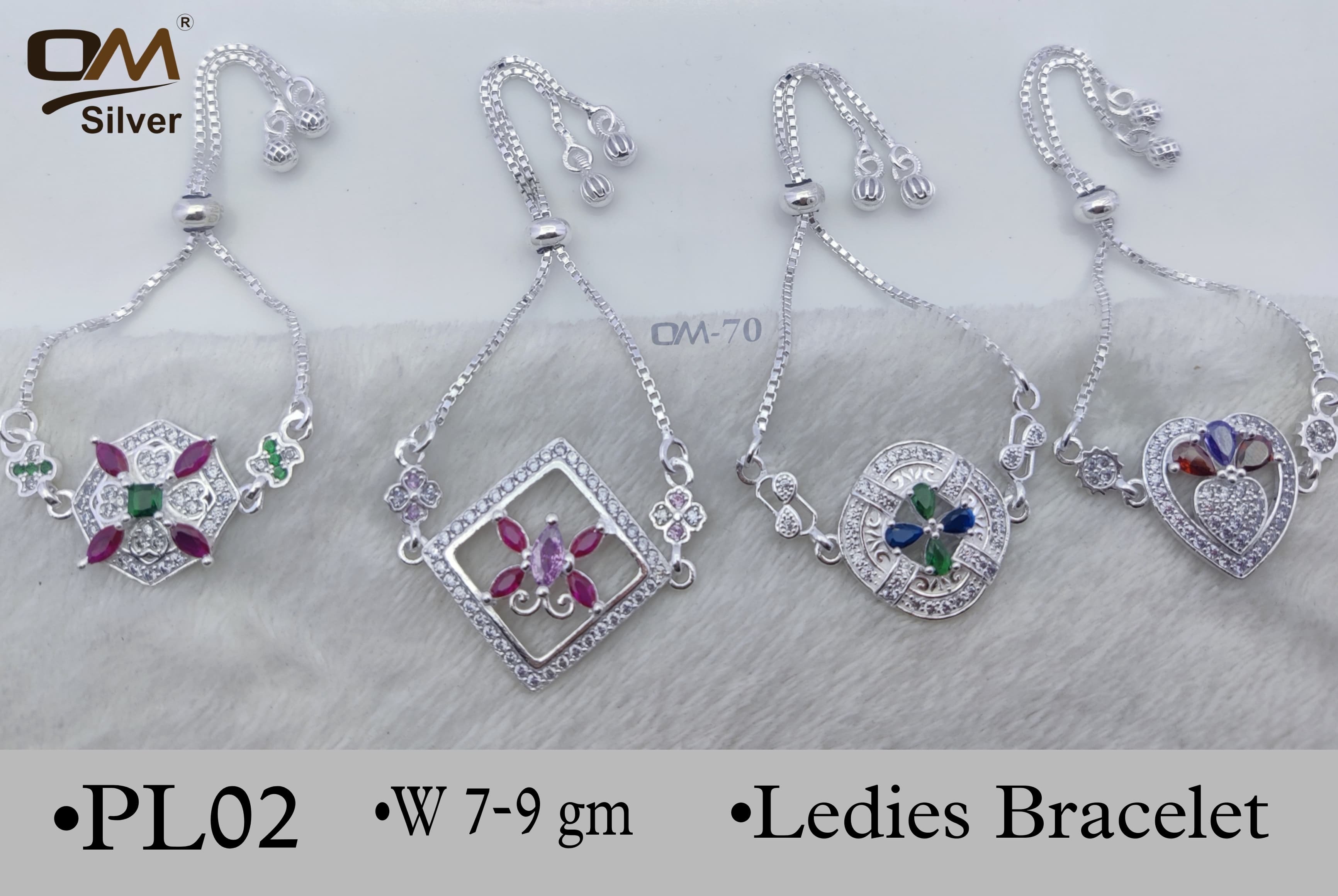 Silver Adjustable Cocktail Bracelet