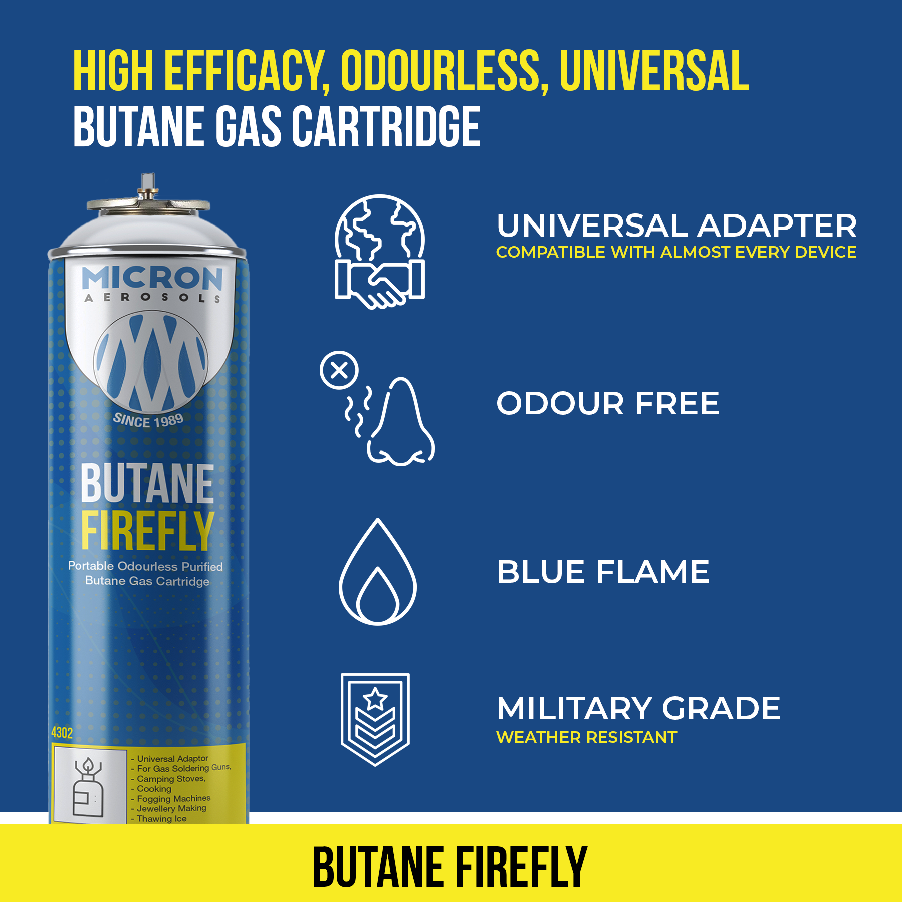 Butane FireFly Butane Gas Cartridge Spray