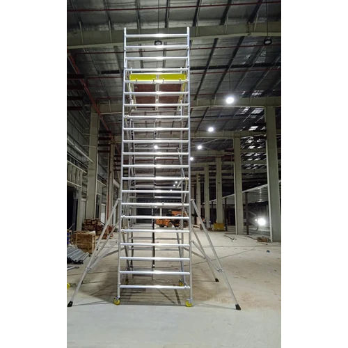 Silver Stairway Aluminium Scaffolding - Height: 18  Meter (M)