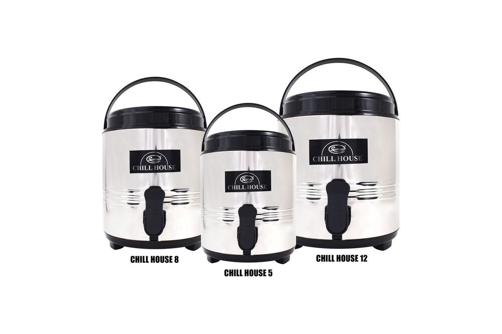 Insulated Water Jug - Color: White With Black Accents
