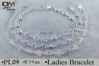 Silver Italian Lock Full Casting Bracelet - Ornate Italian Craftsmanship , Elegant Design With Smooth Finish And Timeless Elegance