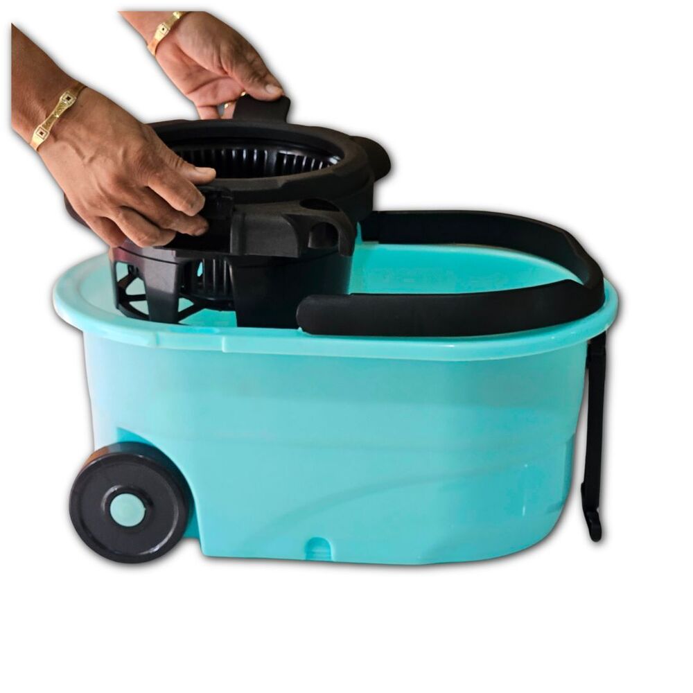Oscar Bucket Mop (Steel Net) - Unbreakable Virgin Plastic, 3-5 Gallons, Multi-color | 360â° Easy Spin, Ergonomic Design, Reinforced Handle, Versatile Mop Head