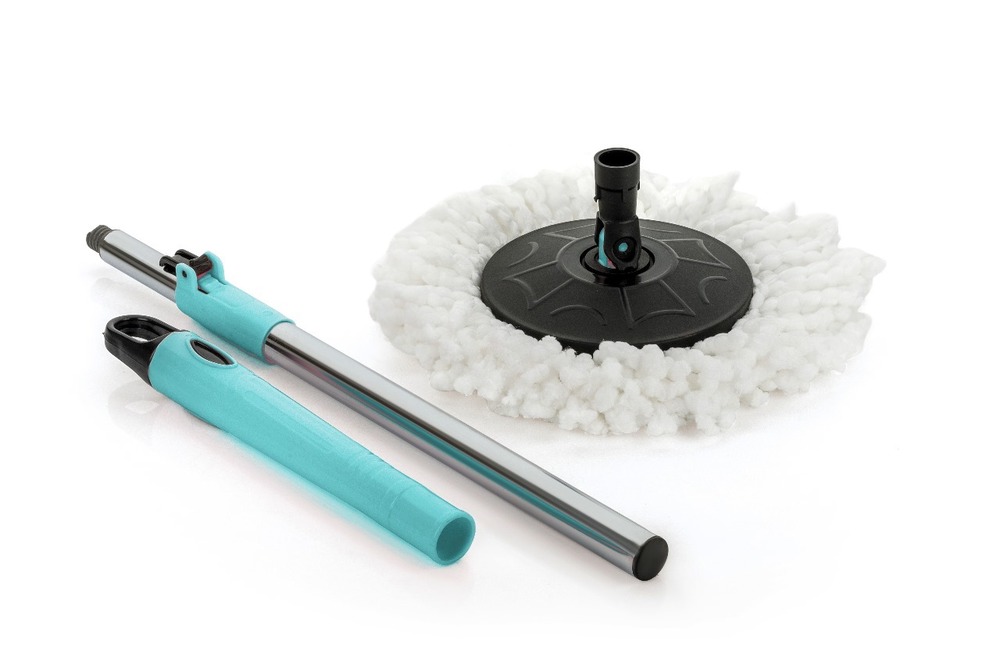 Turbo Bucket Mop - Unbreakable Plastic, Adjustable Handle, Multi-color | 360-degree Swivel Head, Easy-to-use Integrated Wringer, Microfiber Mop Head