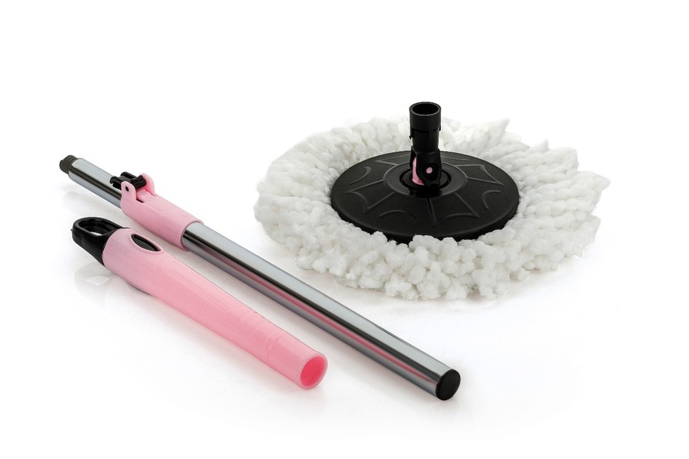Turbo Bucket Mop - Unbreakable Plastic, Adjustable Handle, Multi-color | 360-degree Swivel Head, Easy-to-use Integrated Wringer, Microfiber Mop Head