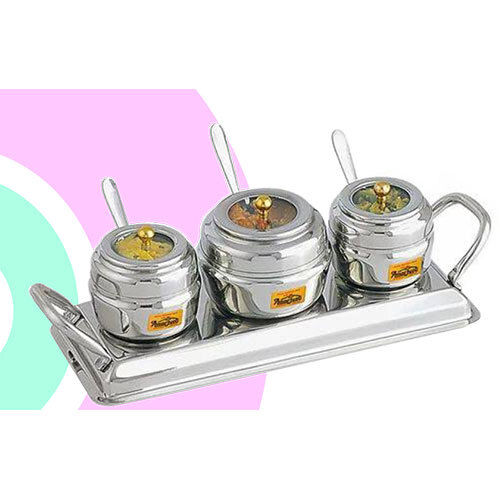 1103 Mukhwas Set (3 Pot) - Color: Silver