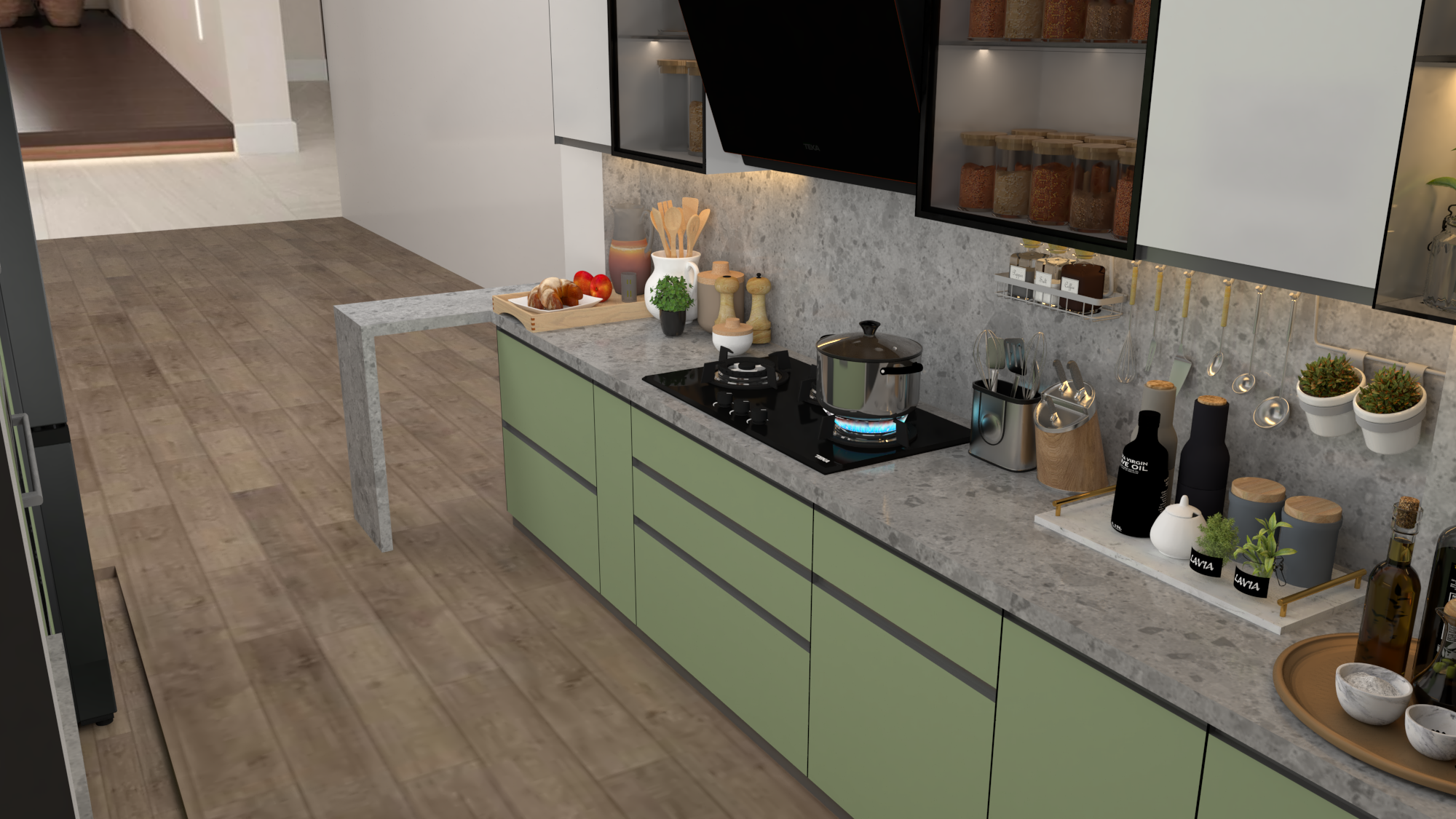 Luxury Modular Kitchen - Brand Name: Jindal Steel