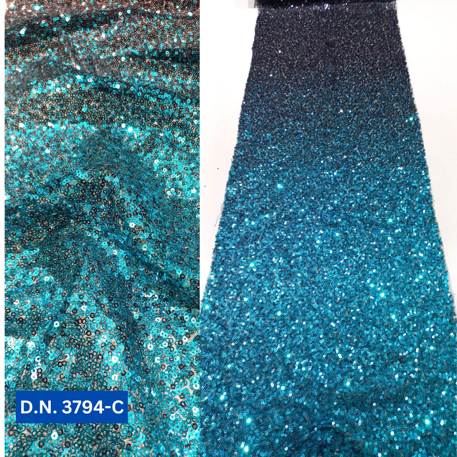 Luxurious Light Blue Sequins Fabric - Attributes: Comfortable & Soft