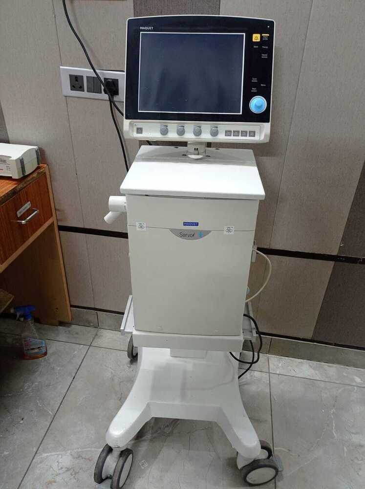 Maquet Servo-i Ventilator - Refurbished Icu Unit, 220-240v Power, 131.5x56x64 Cm Dimensions, White Color, Non-invasive & Invasive Ventilation With Adult And Infant Leakage Compensation, Version 7