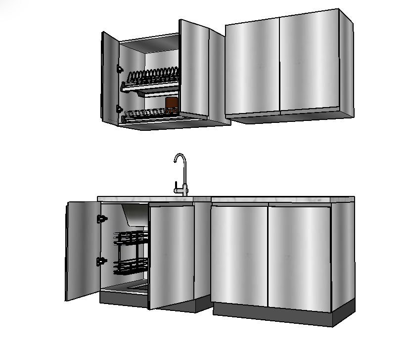 Stainless Steel Modular Kitchen Cabinets designs