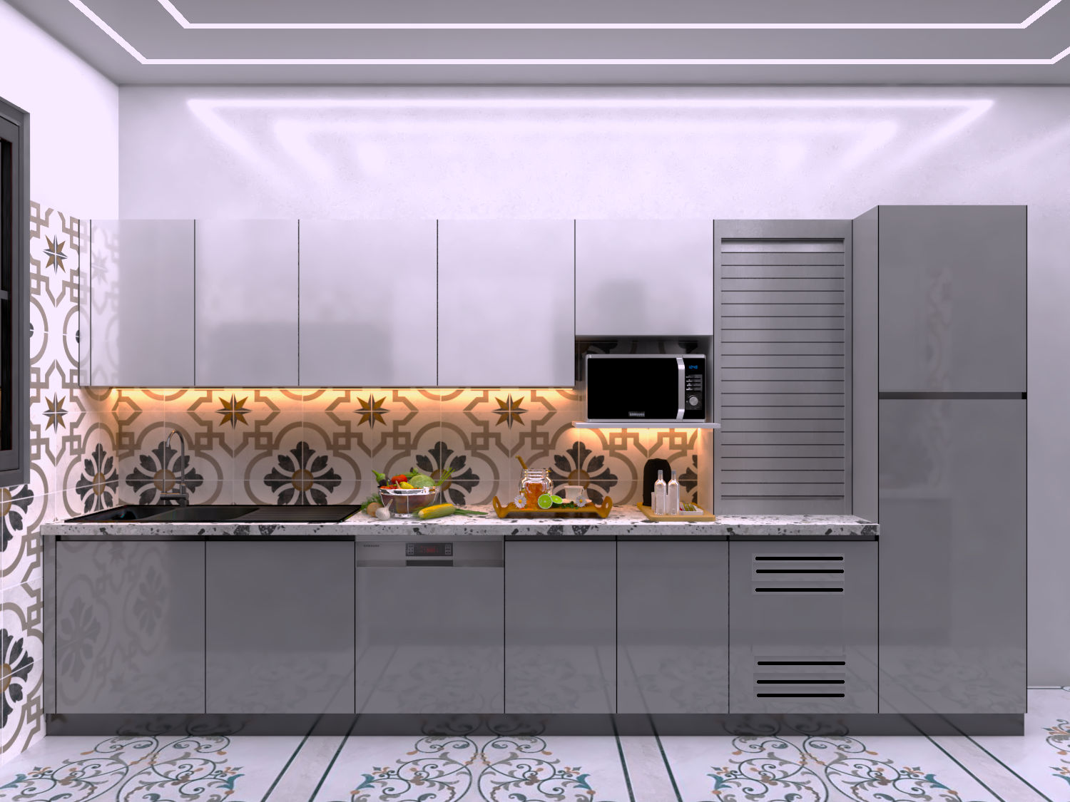 Parallel Shape Stainless Steel Modular Kitchen