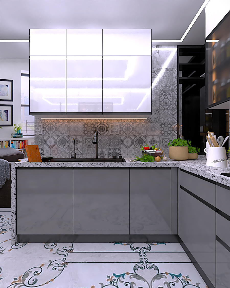 Customizable Galvanized Steel Modern Kitchens design