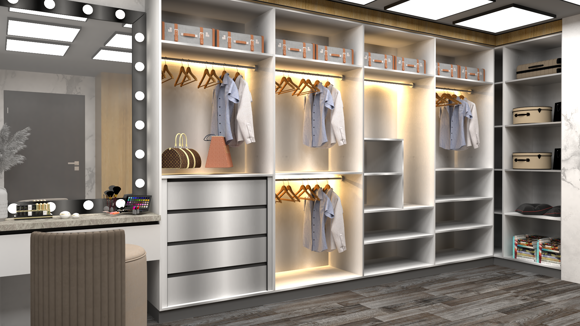 Galvanized Steel Modular Wardrobe - Color: Customizable