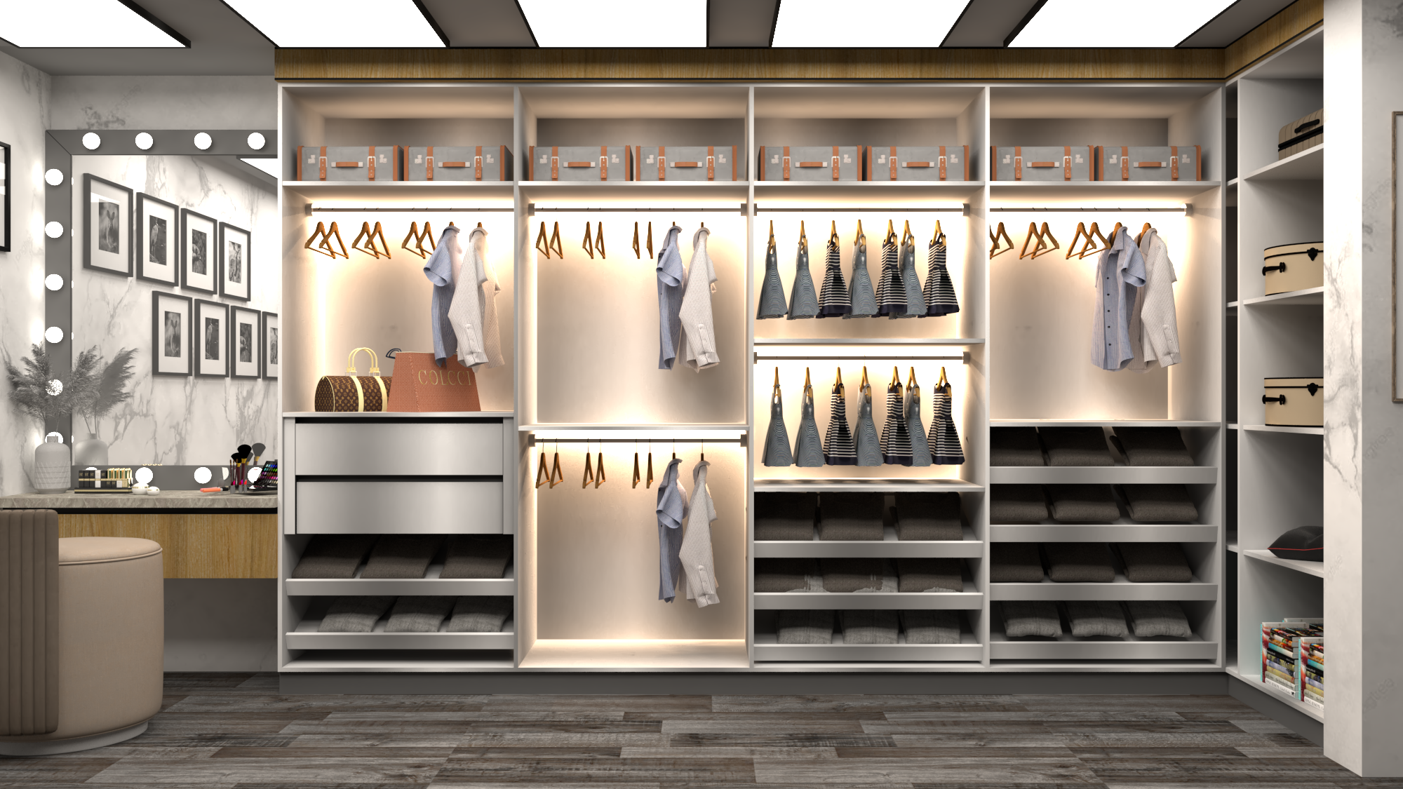 Galvanized Steel Modular Wardrobe - Color: Customizable