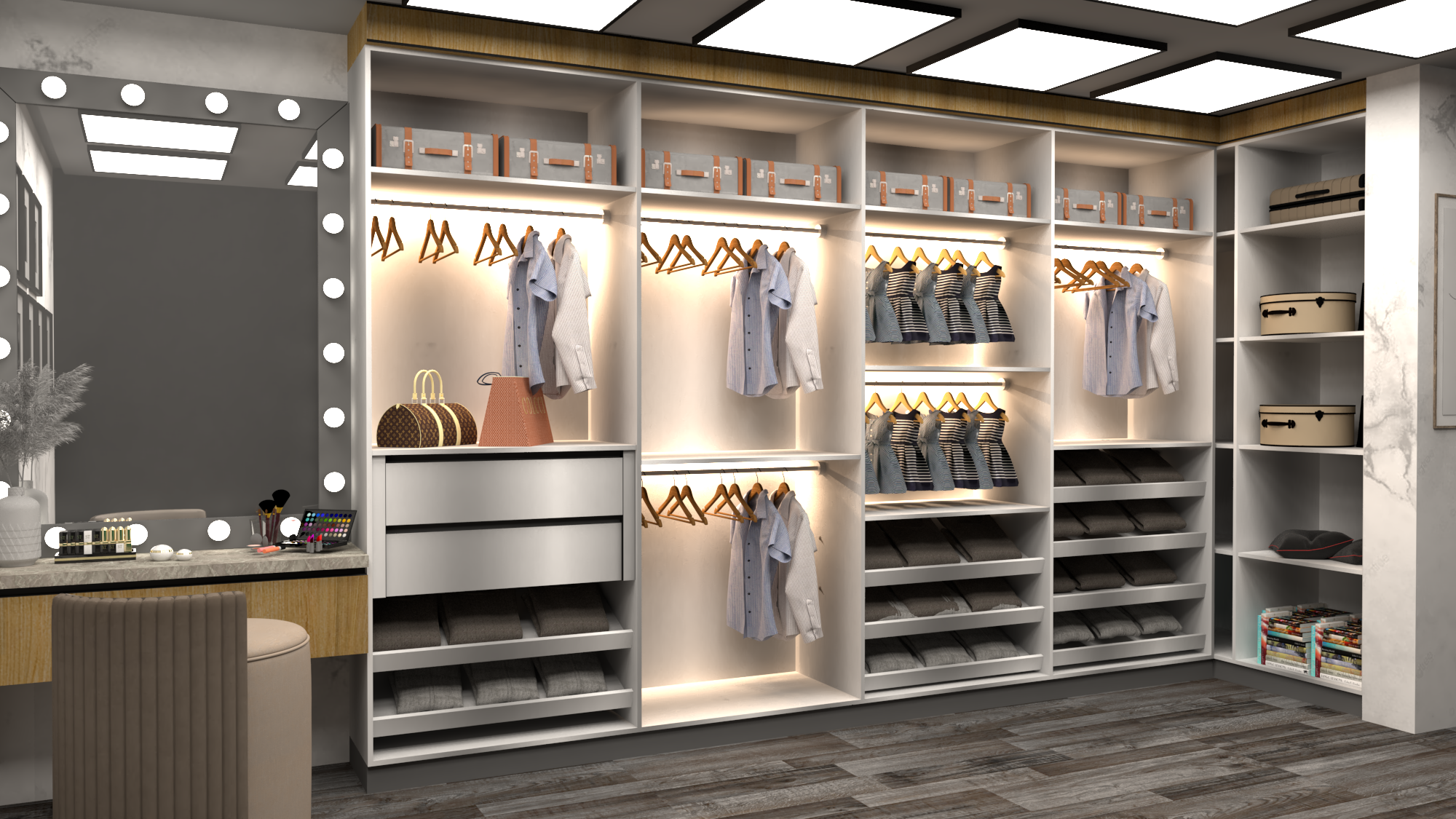 Galvanized Steel Modular Wardrobe - Color: Customizable