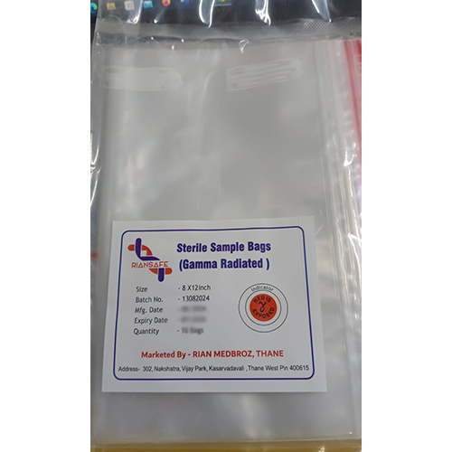 White Sterile Sample Bag - Color: Transparent