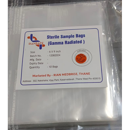 6X9 Inch Sterile Sample Bag - Color: Transparent
