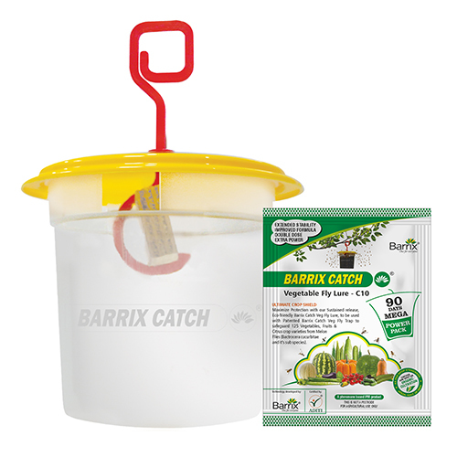 C10 Vegetable Fly Trap And Lure Set - Durable Plastic, Manual Operation | Pests: Bad Bugs, Bees, Beetles, Flies, Easy to Use, Attracts Pests