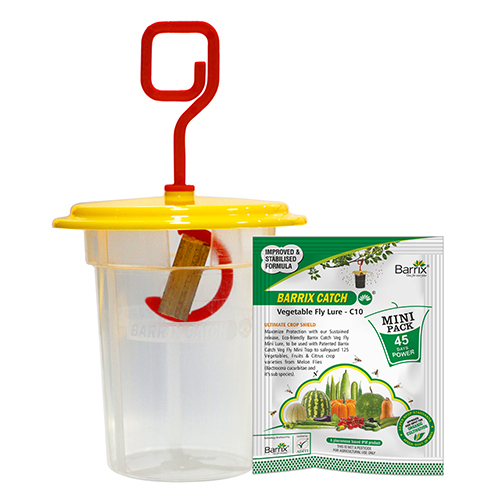Mini C10 Vegetable Fly Trap And Lure Set - High-Quality Plastic, Compact Design , Effective Against Bad Bugs, Bees, and Flies