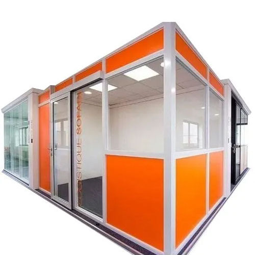 Aluminum Office Partition - Color: White And Orange