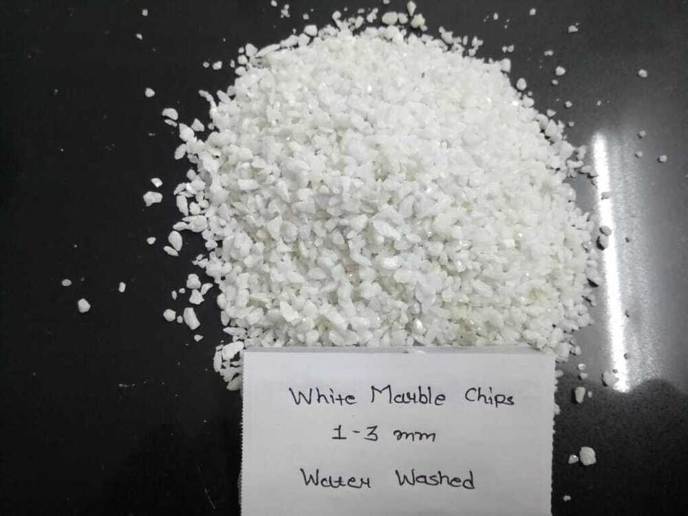 Snow White Crushed marble chips And stone aggregate with standard packing  loose jumbo bag