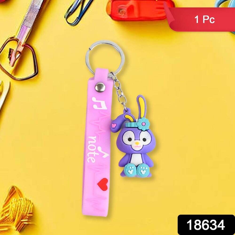 Cute Cartoon Silicone 3D Key Chain with Metal Hook