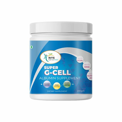 Super G Cell Albumin Powder Supplement - 200g Efficacy for Healthy Growth, Long Shelf Life Up to 24 Months, Mix with Water