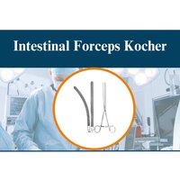 Intestinal Forceps Kocher - Stainless Steel, Standard Size | Polished, Reusable, Sterilized, Manual Operation, Waterproof, Portable