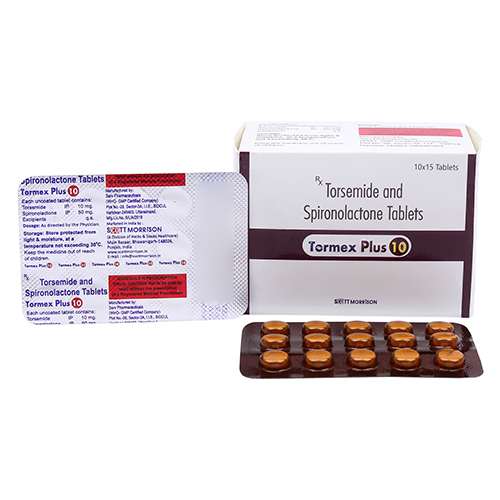 10 MG टॉर्सेमाइड और स्पायरोनोलैक्टोन टैबलेट्स