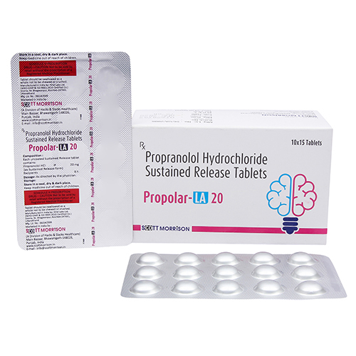 20 MG Propranolol Hydrochloride Sustained Release Tablets